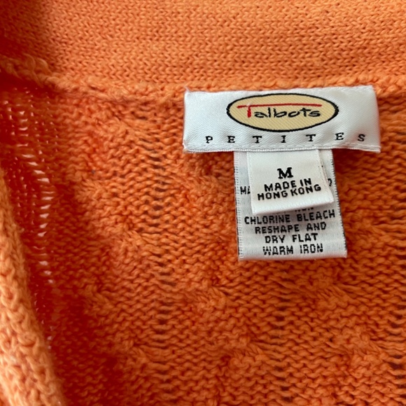 Talbots V Neck Cable Sweater, Petite Medium - Picture 3 of 6